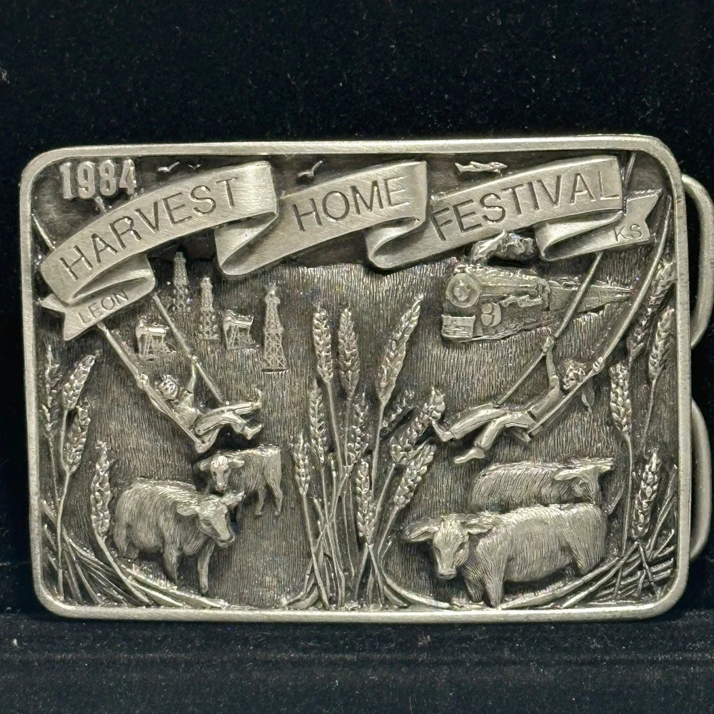 Vintage 1984 Harvest Home Festival Leon KS Limited Edition 301/1000 Belt Buckle